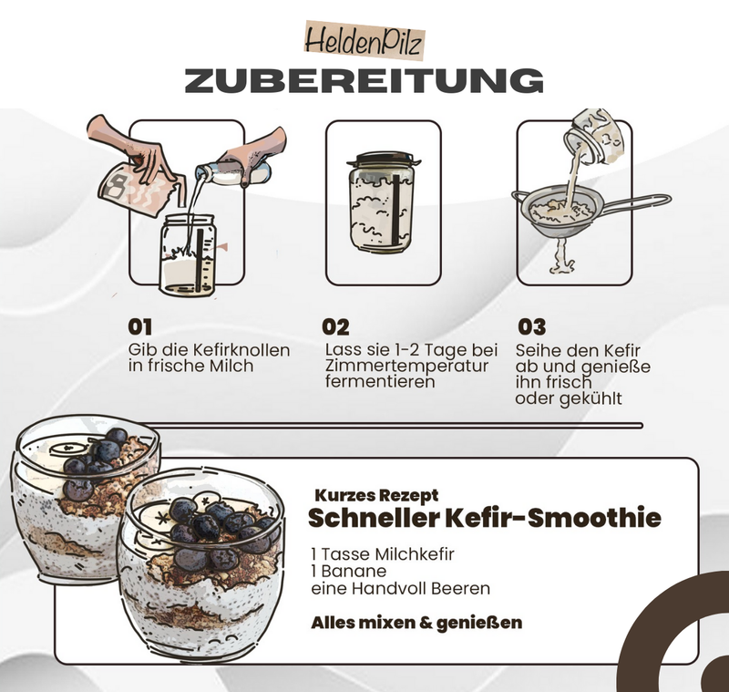 BIO Milchkefir Starterkultur – 100% lebende Kefirknollen für unendliche Milchkefir-Herstellung