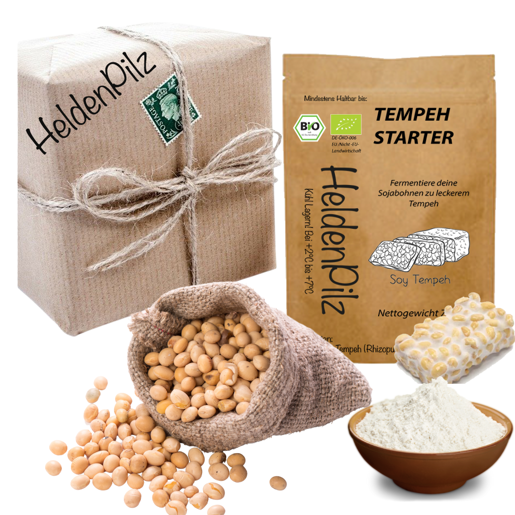 BIO Tempeh-Komplettset: Starterkultur, Sojabohnen & Guide für 75 kg