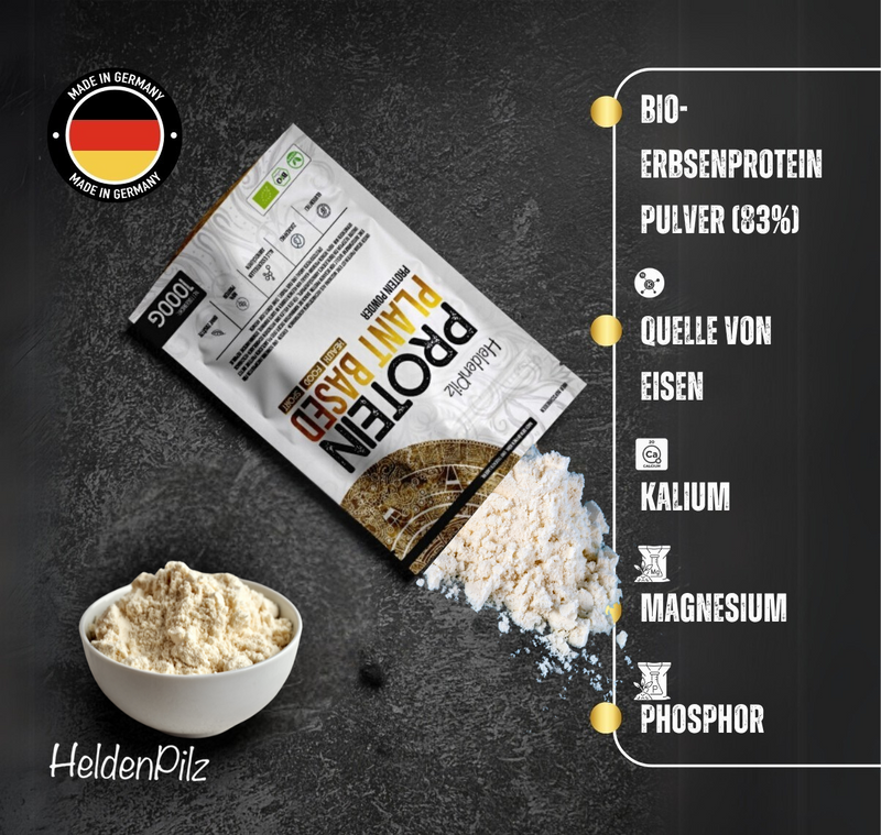 Fermentiertes Proteinpulver – Pflanzliches Eiweiß aus fermentierter Erbse – Vegan, laktosefrei, glutenfrei, 100% natürlich – 600g