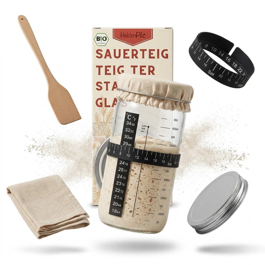HeldenPilz Sauerteig Starter Glas 600ml - Hero