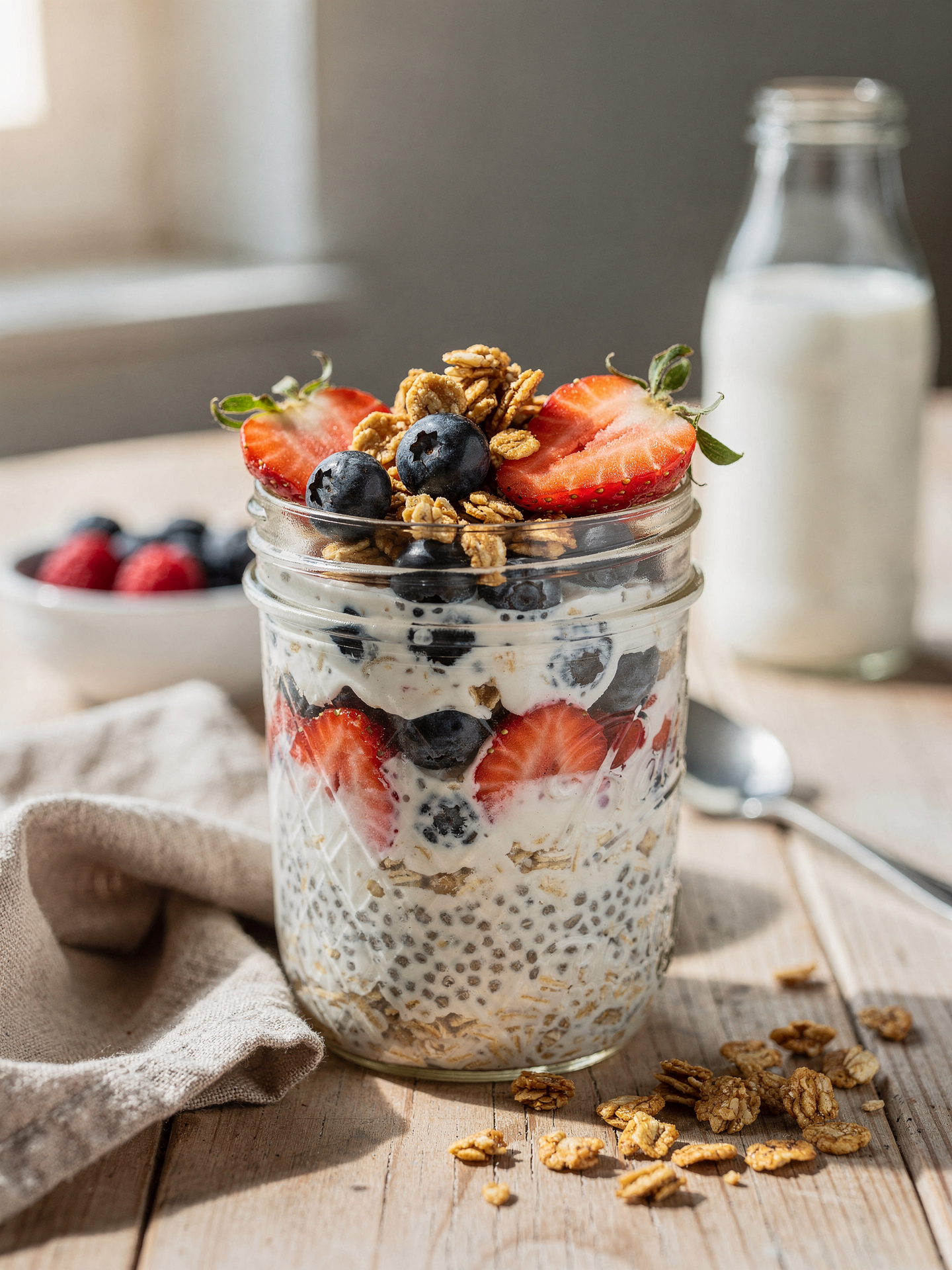 Kefir-Overnight-Oats mit Beeren