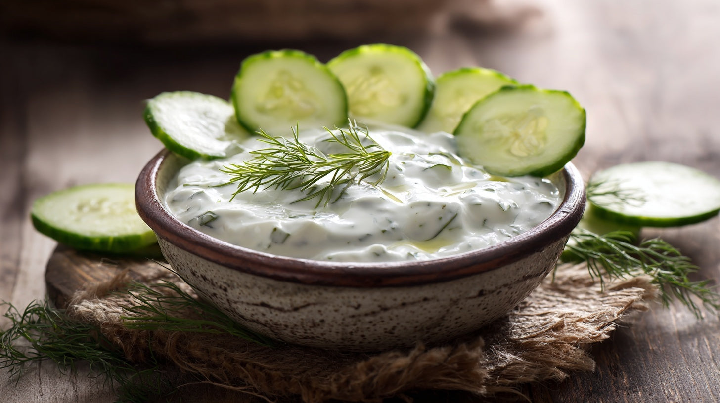 Kefir-Tzatziki Dip mit Gurke und Dill
