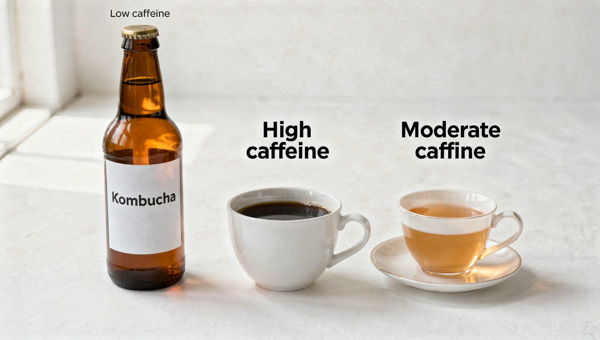 Koffeingehalt Vergleich: Kombucha vs Kaffee vs Tee