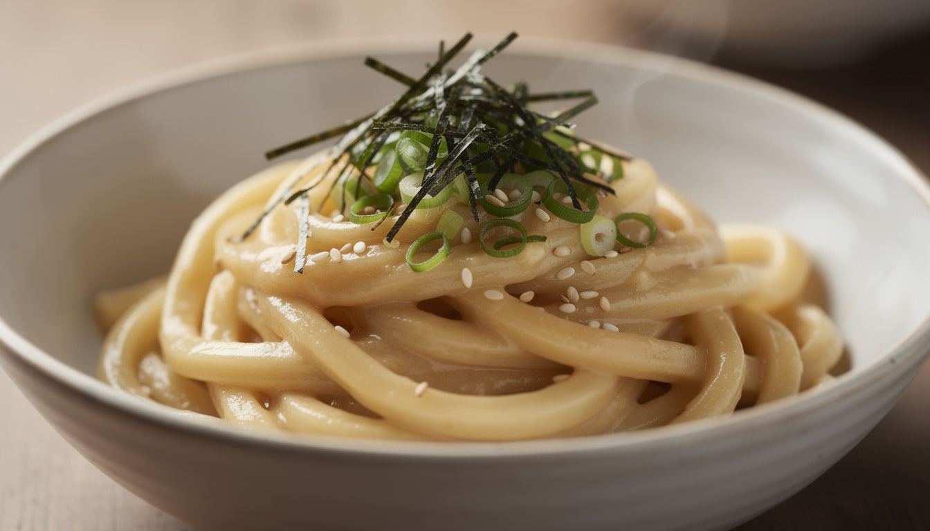Miso-Butter-Nudeln mit Sesam und Frühlingszwiebeln