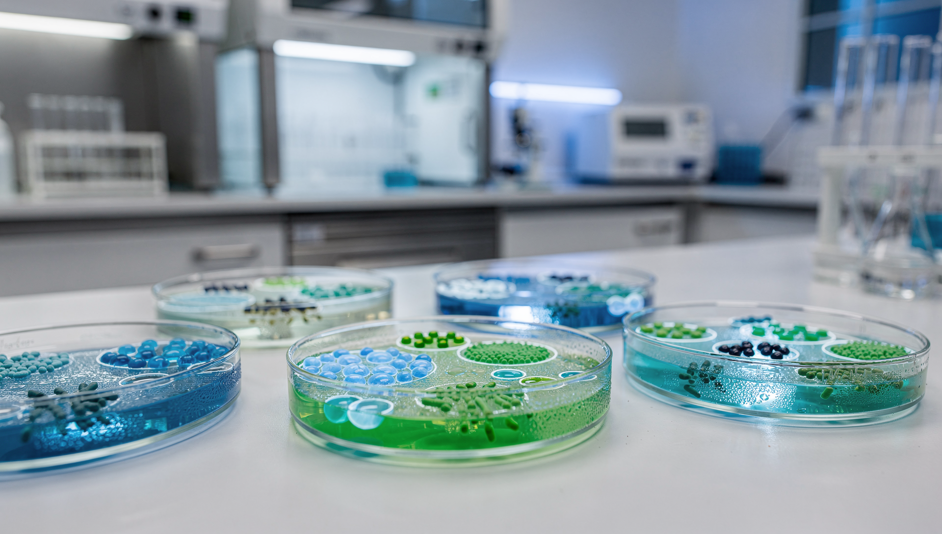 Wissenschaftliche Forschung zu Probiotika im Labor mit Bakterienkulturen