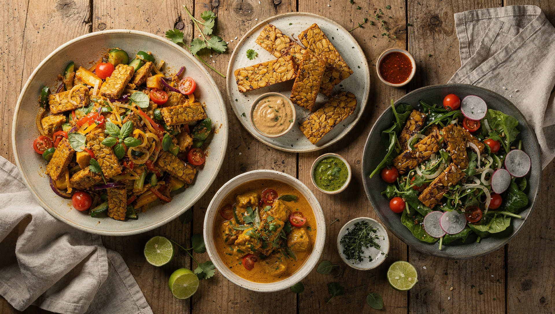 25 Tempeh Rezepte - Übersicht verschiedener Gerichte