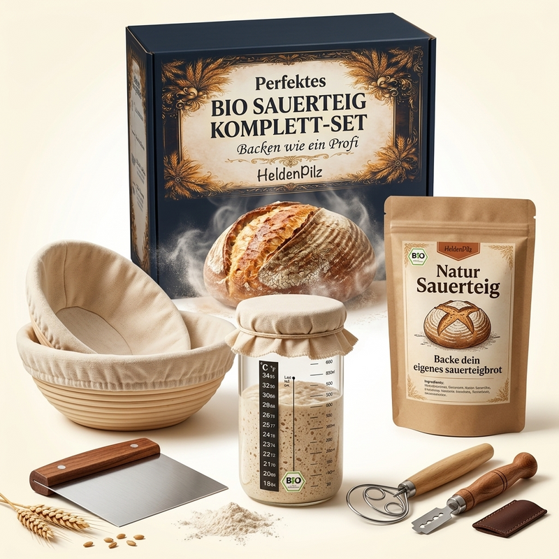 Sauerteig Komplett-Set Hero - Premium Box mit Brot, Gärglas, Doypack und Tools