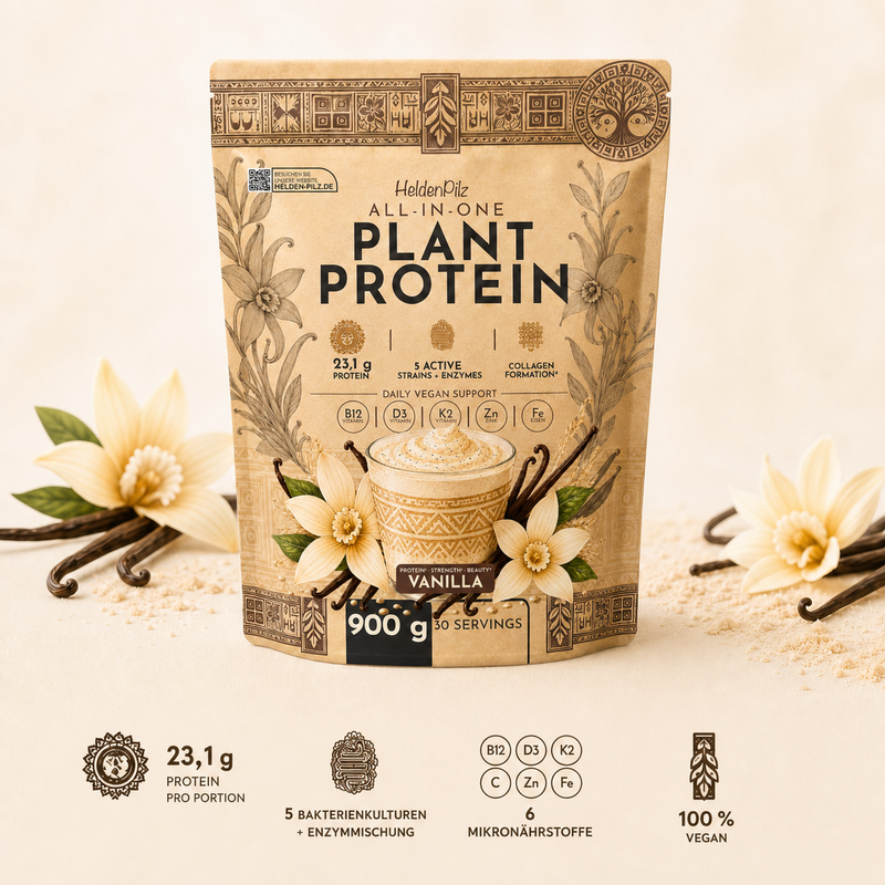 HeldenPilz All-in-One Plant Protein Vanilla, 900 g Beutel