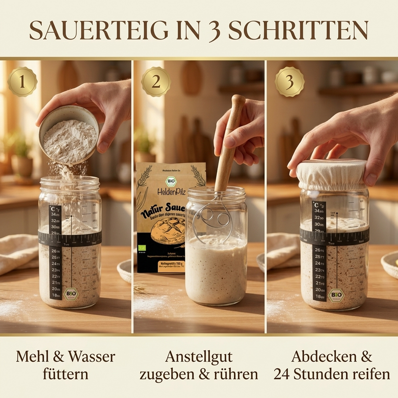 Sauerteig Komplett-Set 3 Schritte - How To