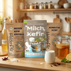HeldenPilz Getränke-Bundle: Wasserkefir, Milchkefir und Kombucha SCOBY mit Glasflasche, Milchkefir-Glas und Kombucha