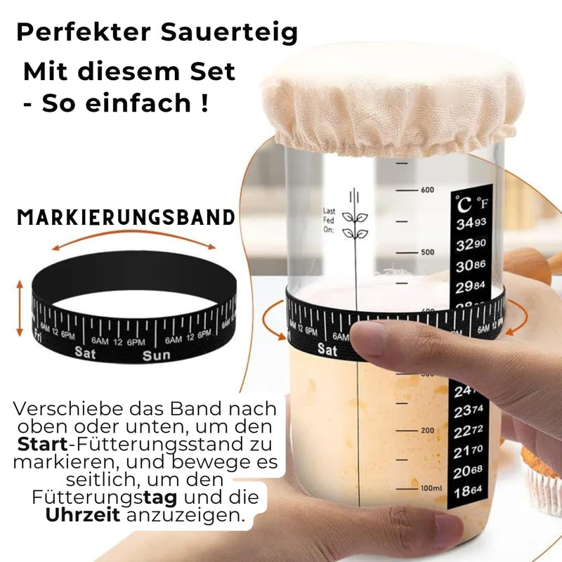 BIO Sauerteig Komplett-Set mit Gärglas