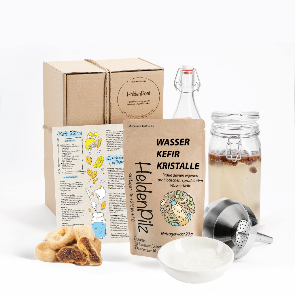 BIO Wasserkefir-Erlebnisset: Kristalle & Komplettzubehör für Einsteiger