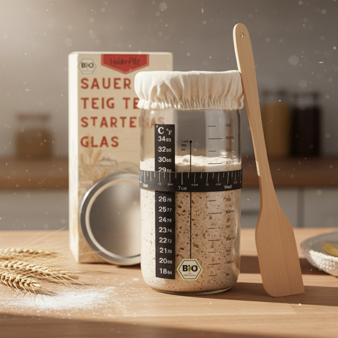 HeldenPilz® 600ml Gärglas, Spatel & Thermometer
