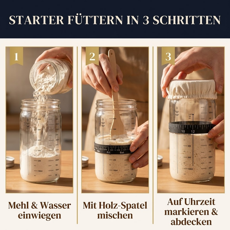 Starter füttern in 3 Schritten