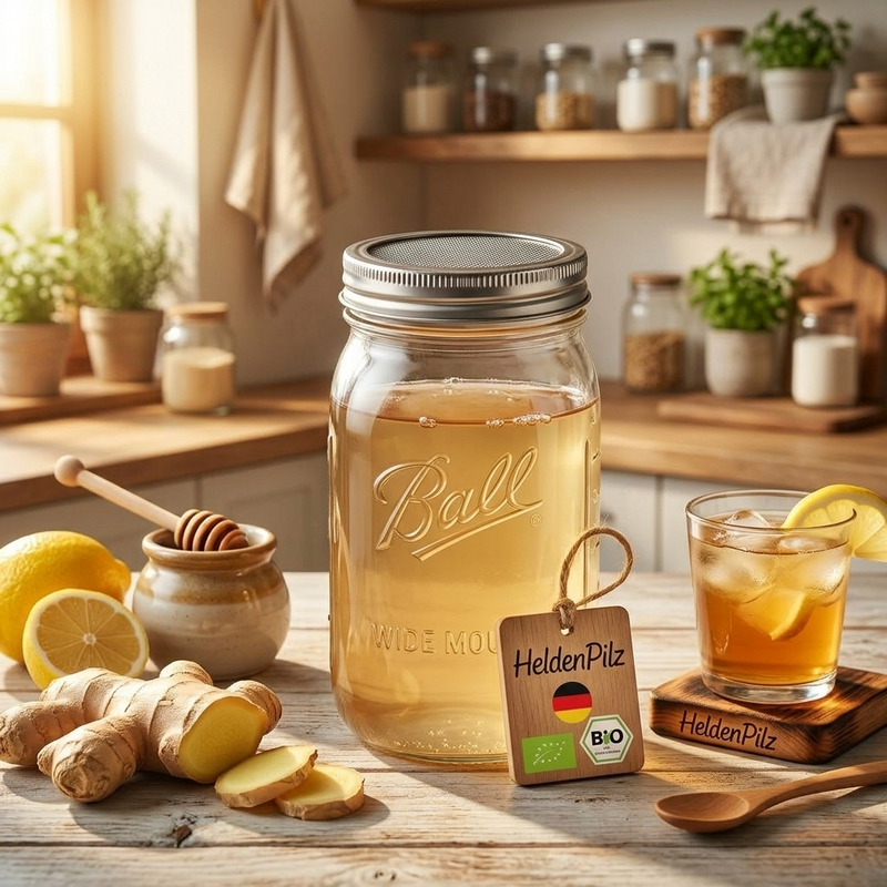 Glas Komplettset - Lifestyle Ginger Lemon Wasser im Mason