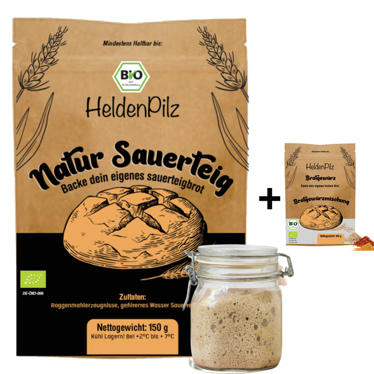 BIO Backfreude Sauerteig-Kit: Anstellgut & Knusperrezepte (150g)