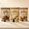 Die drei Sorten des All-in-One Plant Protein auf Leinen im Abendlicht